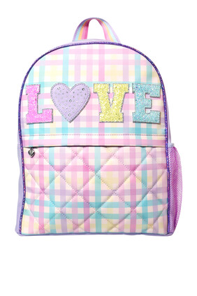 Kids Love Pastel Gingham Backpack